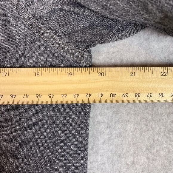 Deus Ex Machina Shirt Mens S Grey Long Sleeve Chambray Pearl Snap Moto Work - Picture 6 of 15